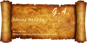 Géczy Attila névjegykártya